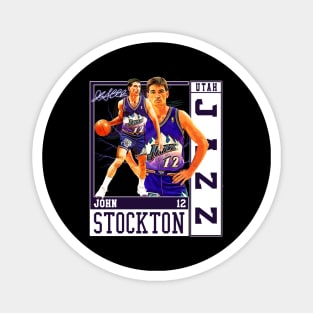 John Stockton Utah Basketball Legend Signature Vintage Retro 80s 90s Bootleg Rap Style Magnet